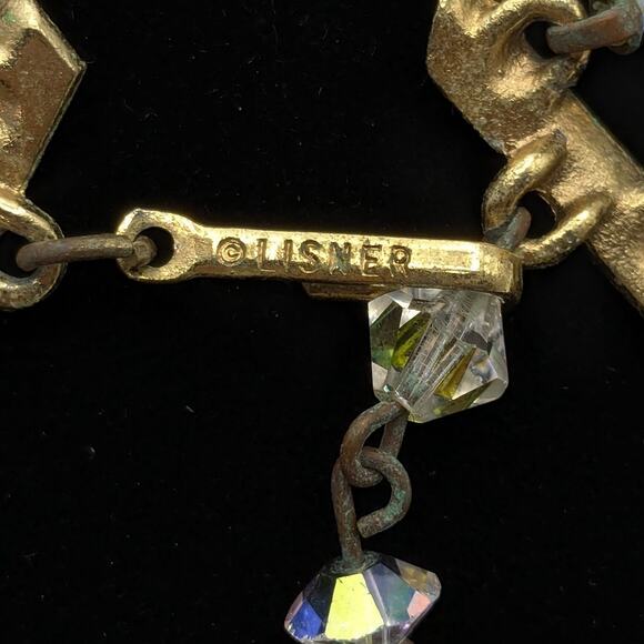 Vintage Lisner Signed Aurora Borealis AB Crystal Double Strand Choker Necklace - Picture 5 of 8